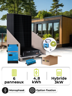 Solar-Kit für Eigenverbrauch 1,8 kWp – Mono 2 kW – Batterie 4,80 kWh – Victron