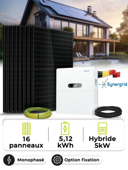 Kit Solar Autoconsumo 7,2 kWp – Mono 5 kW – Batería 5,12 kWh