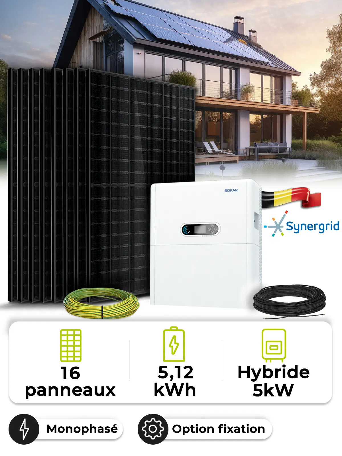 Solar Kit Self-Consumption 7.2 kWp – Mono 5 kW – Battery 5.12 kWh