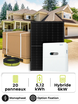 Kit Solaire Autoconsommation 9,0 kWc – Mono 6 kW – Batterie 5,12 kWh