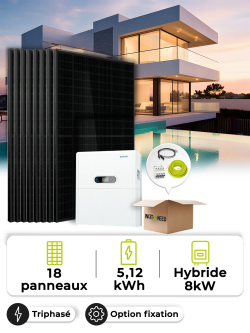 Kit Solar Autoconsumo 8,1 kWp – Tri 8 kW – Batería 5,12 kWh
