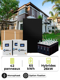 Kit Solaire Autoconsommation 18,9 kWc – Mono 20 kW – Batterie OPzS 65 kWh