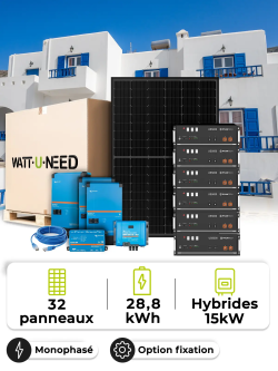 Zonnepaneel Kit Off-Grid 13,5 kWp – Mono 15 kW – Batterij 4,80 kWh – Victron