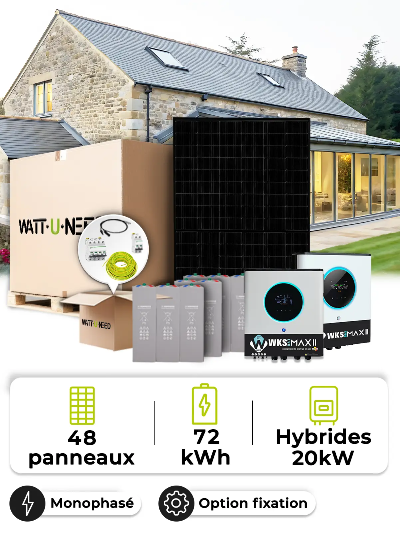 Solar-Kit Inselanlage 18,0 kWp – Mono 20 kW – OPzV Batterie 72 kWh