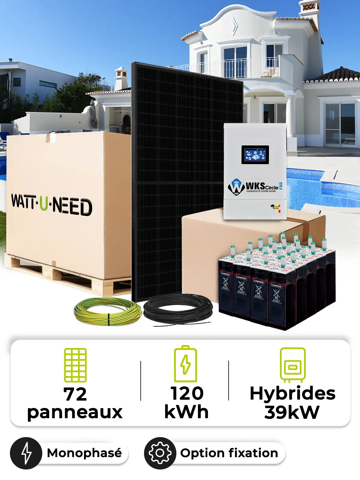Solar Kit Self-Consumption 32.4 kWp – Mono 30 kW – OPzS Battery 120 kWh