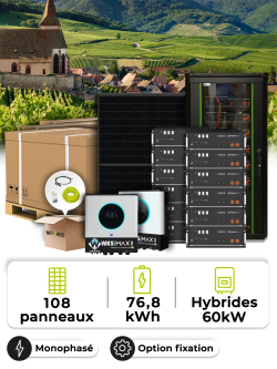 Zonne-energieset Tiny Village 48,6 kWp – Mono 60 kW – Accu 76,80 kWh