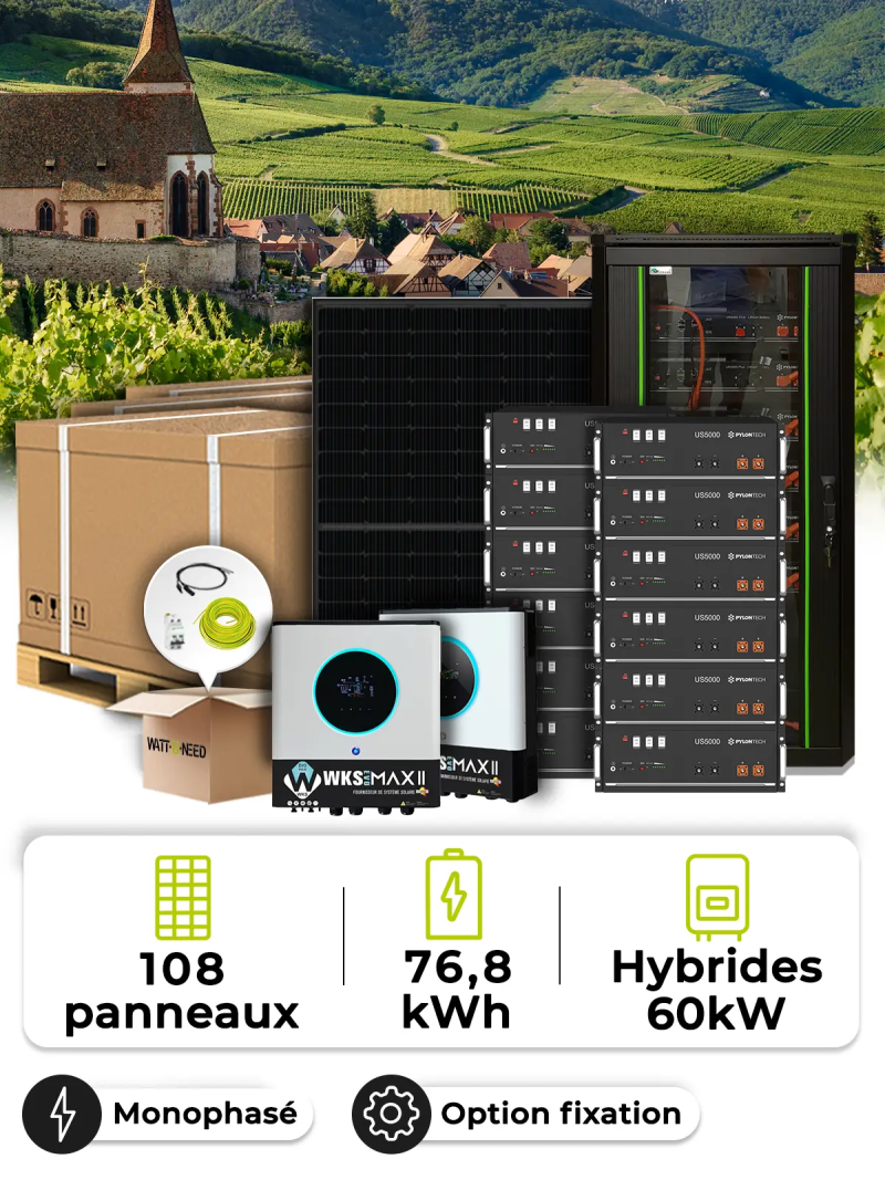 Solar-Kit Tiny Village 48,6 kWp – Mono 60 kW – Batterie 76,80 kWh