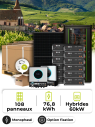 Tiny Village 48.6 kWp Solar Kit – Mono 60 kW – 76.80 kWh Battery