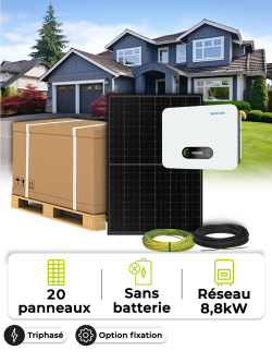 Zonne-energieset voor eigen verbruik / teruglevering 9,0 kWp – Tri 8,8 kVA – zonder opslag