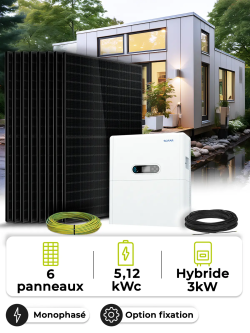 Kit Solaire Autoconsommation 2,7 kWc – Mono 5 kW – Batterie 5,12 kWh