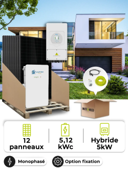 5.4 kWp Self-Consumption Solar Kit – Mono 5 kW – 5.12 kWh Battery