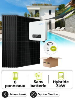 Zonne-energieset voor eigen gebruik / geen teruglevering 3,6 kWp – Mono 3,0 kVA – zonder opslag