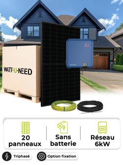 Kit Solaire Autoconsommation / Réinjection 9,0 kWc – Tri 6,0 kVA – sans stockage