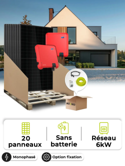 Kit 20 panels consumption / reinjection 6000W SMA sorting without storage