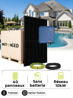 Kit Solaire Autoconsommation / Réinjection 18,0 kWc – Tri 10,0 kVA – sans stockage
