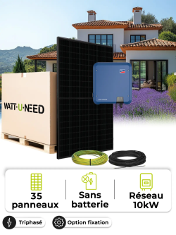 Kit Solaire Autoconsommation / Réinjection 15,8 kWc – Tri 10,0 kVA – sans stockage