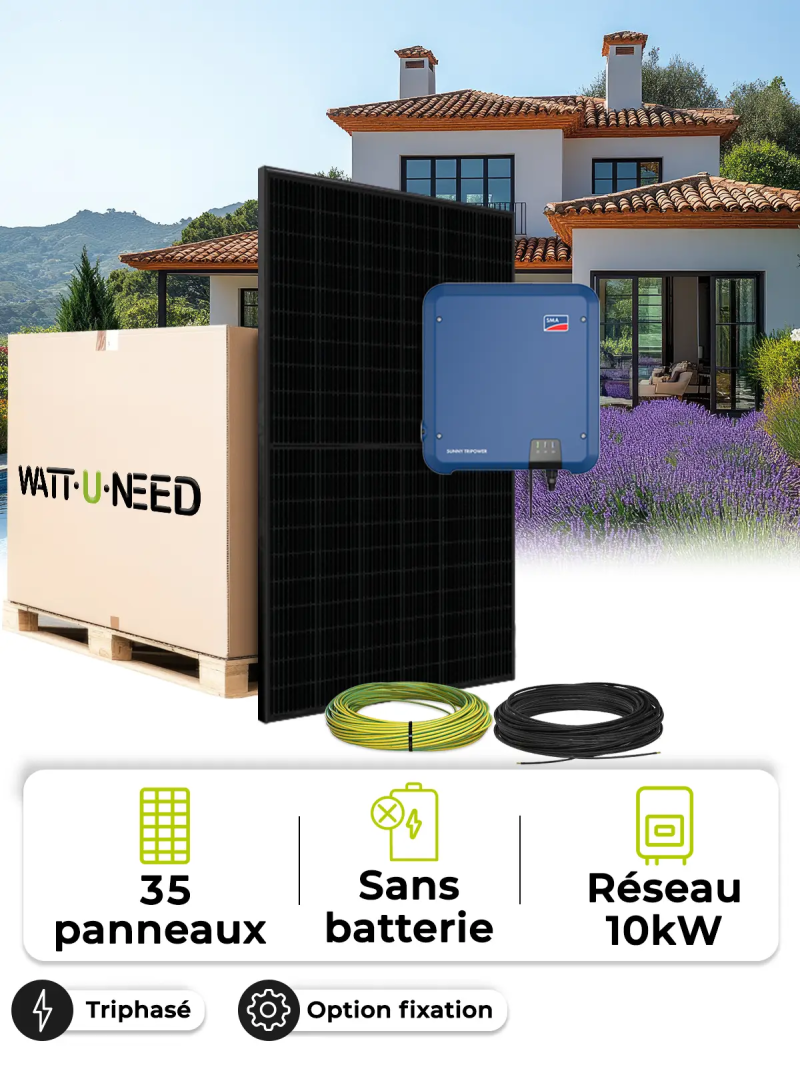 Kit solar para autoconsumo/reinyección 15,8 kWp – Tri 10,0 kVA – sin almacenamiento