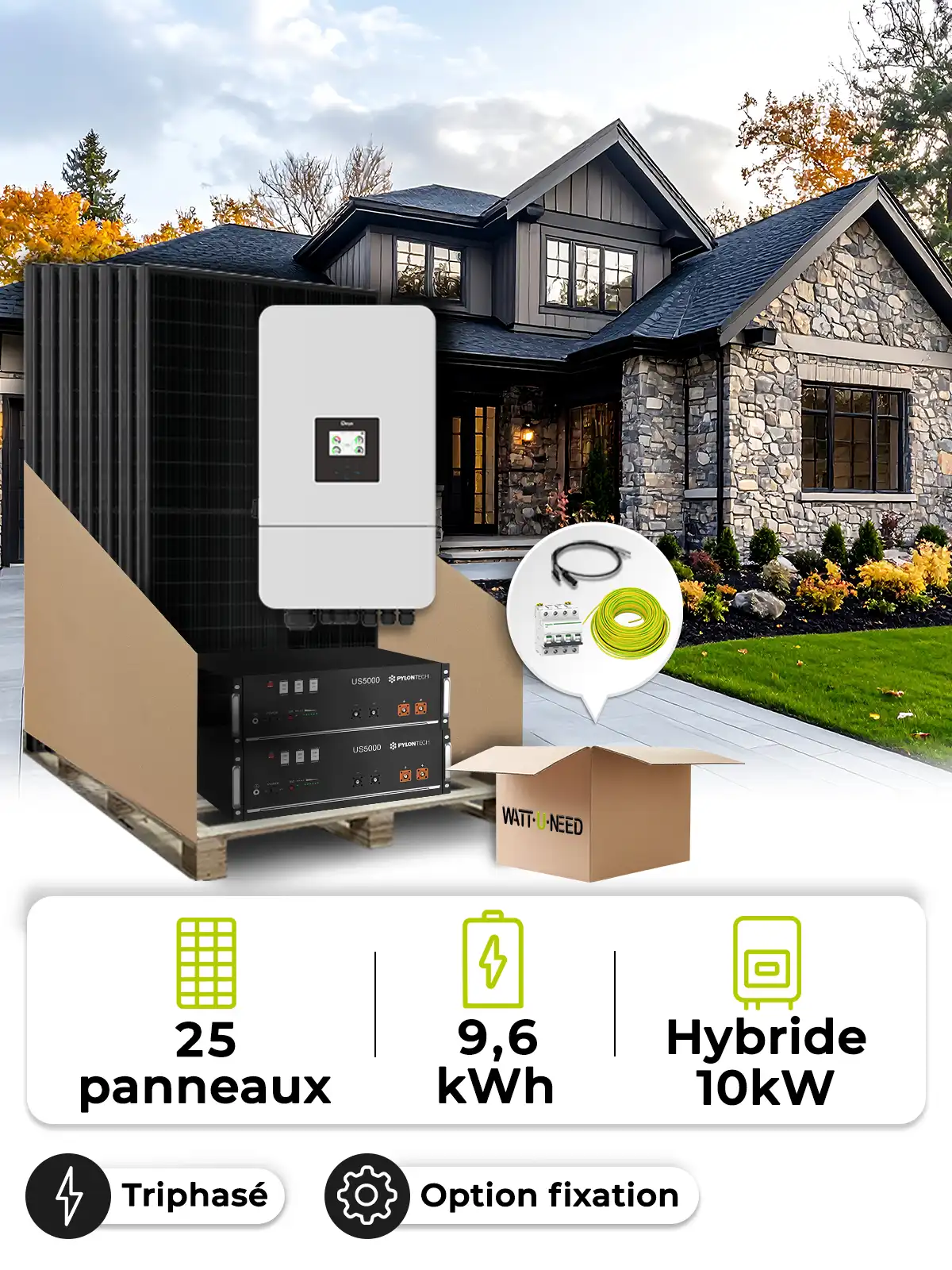 11.3 kWp Self-Consumption Solar Kit – Tri 10 kW – 9.60 kWh Battery
