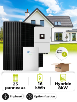 11.3 kWp Self-Consumption Solar Kit – 8 kW Inverter – 16 kWh Battery