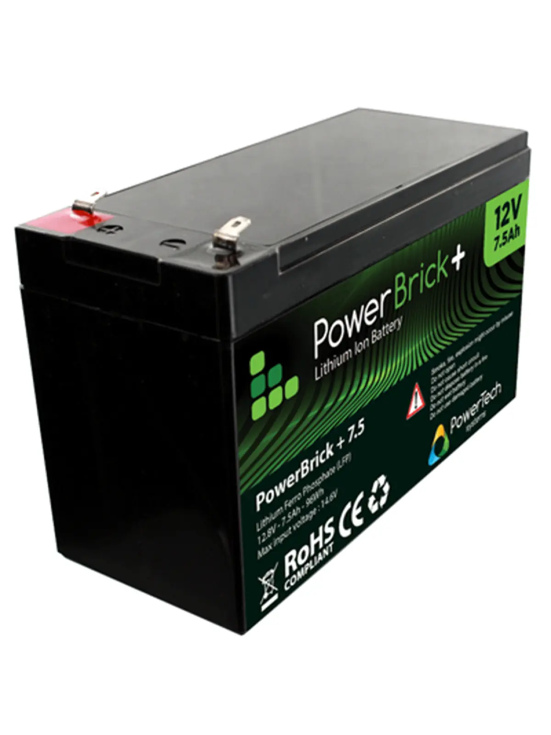 LiFePO4 lithiumbatterij 0,10 kWh - PowerBrick+ PB+12/7.5 12,8 V 7,5 Ah – IP65