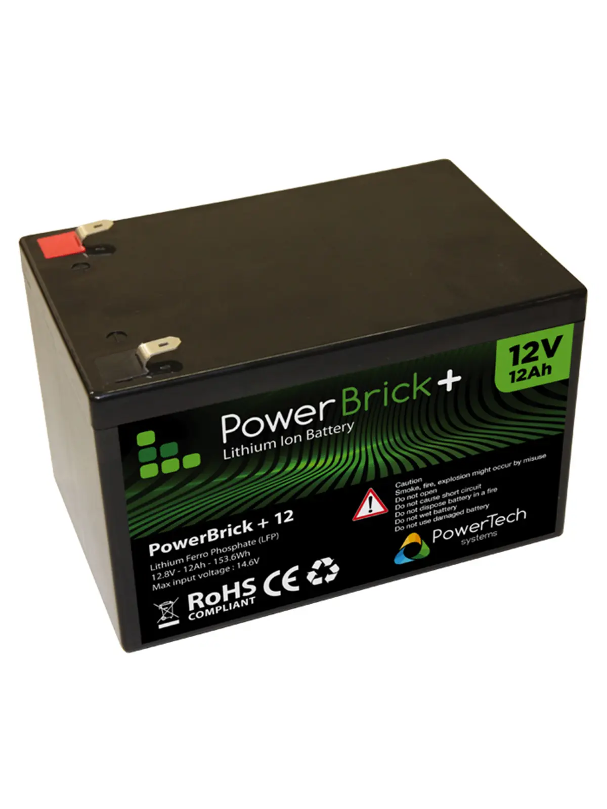 PowerBrick+ PB+12/12 lithiumbatterij - 12 Ah, 12,8 V LiFePO4