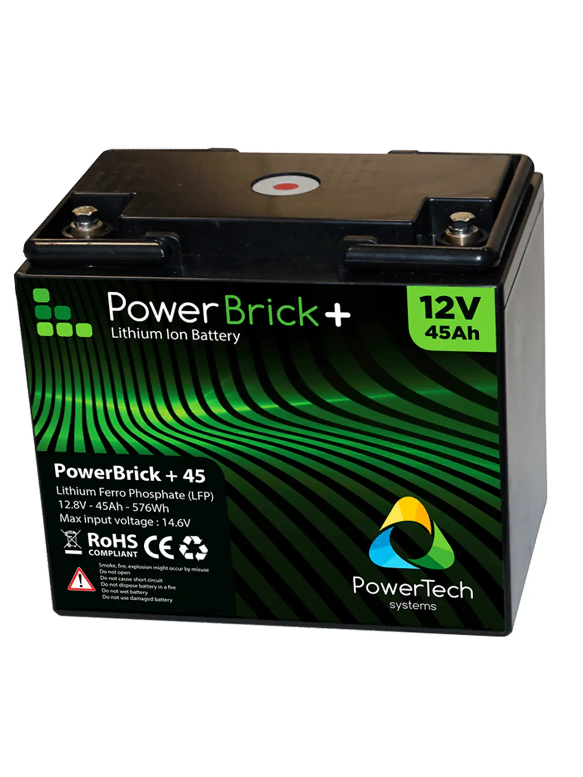 Lithium-Batterie LiFePO4 0,58 kWh – PowerBrick+ PB+12/45 12,8 V 45 Ah – IP65