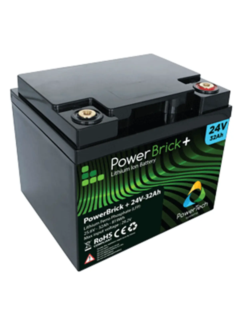 LiFePO4 lithiumbatterij 0,82 kWh - PowerBrick+ PB+24/32 25,6 V 32 Ah – IP65