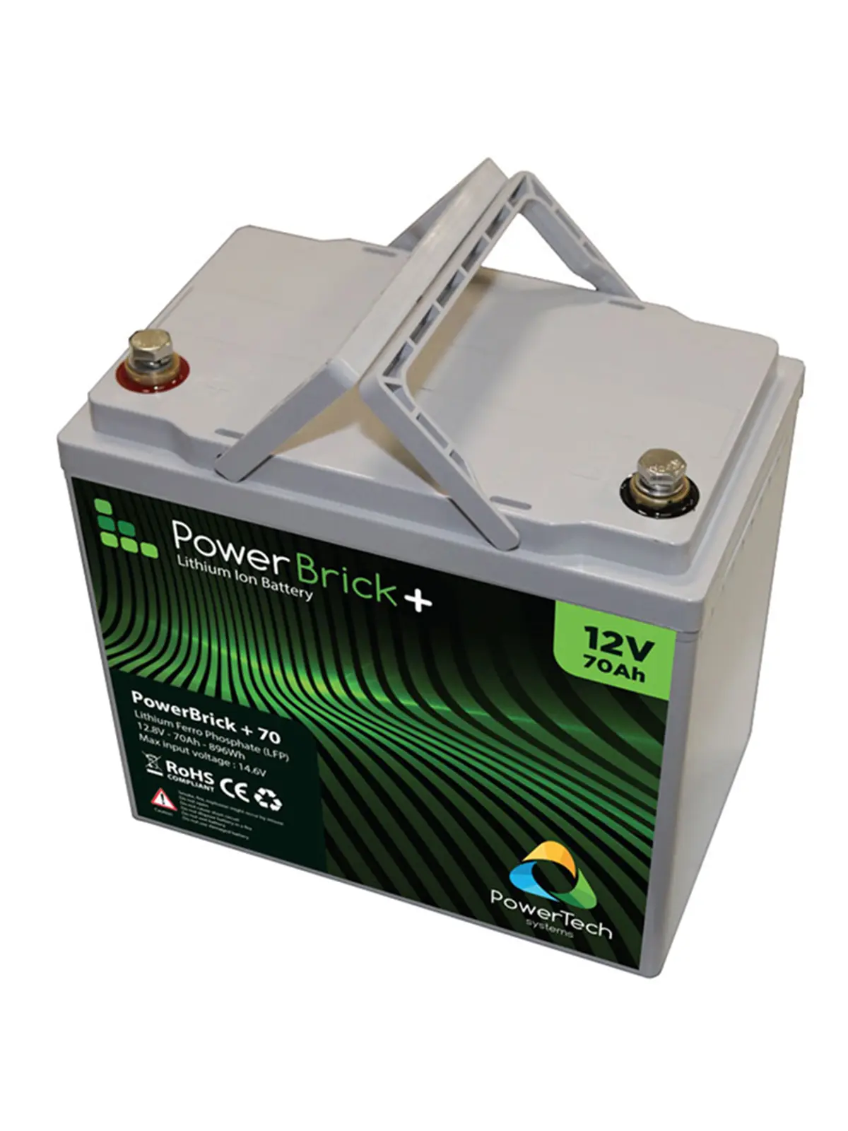 LiFePO4 lithium battery 0.90 kWh - PowerBrick+ PB+12/70 12.8 V 70 Ah – IP65
