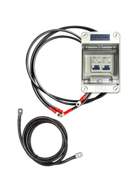 Drukknopkast met automatische zekering 2 x 125 A DC 250 V + kabels