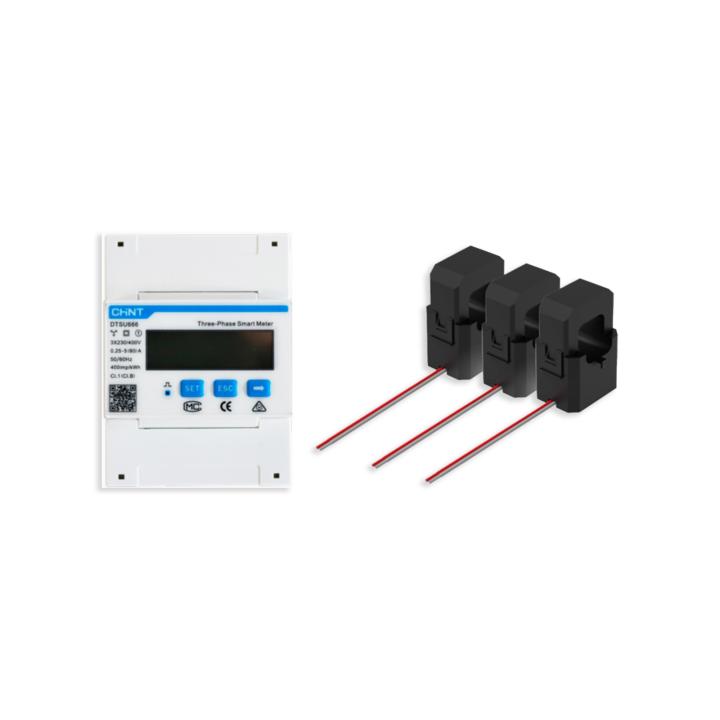 Compteur intelligent CHINT Tri + CTs pour routeur Solenso triphasé