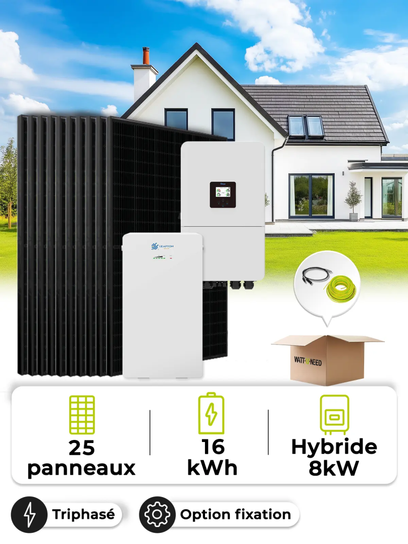 11.3 kWp Self-Consumption Solar Kit – 8 kW Inverter – 16 kWh Battery