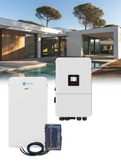 Set met 10 kW driefasige omvormer – 16,0 kWh accu – Deye