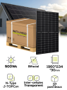 Modul 37 x Jolywood JW-HD108N-R2 500 Wp, N-Typ, beidseitig, komplett schwarz, transparent