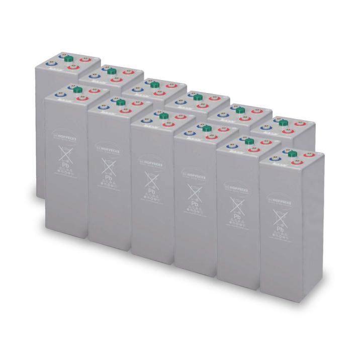 Accupakket opzv Hoppecke OPzV 520 - 520Ah 24V 12kWh – 1500 cycli bij 80 % DoD
