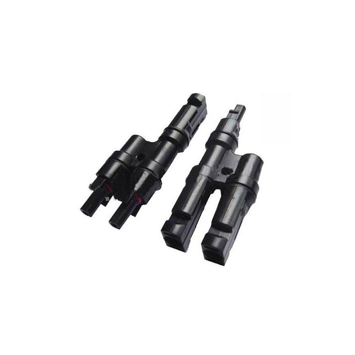 Conector tipo MC4 doble masculino y femenino