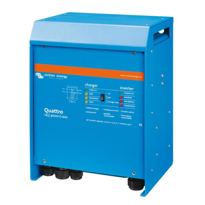 Victron Quattro-Wechselrichter 12V: von 3000 bis 5000VA, 24V: von 3000 bis 8000VA, 48V: von 5000 bis 10000VA