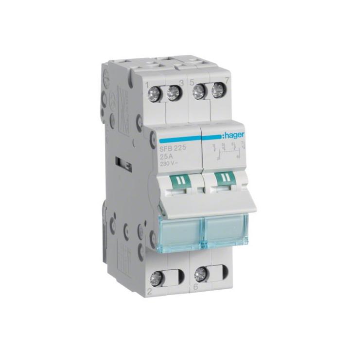Conmutador modular 2 polos 25A