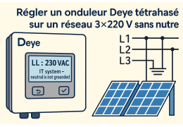 Hoe installeer ik een Deye tetraphase omvormer op een 3x220V netwerk zonder nulleider?