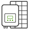 Wechselrichter- und Solarmodul-Symbol