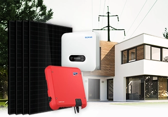 Full Black zonnepanelen, SMA Sunny Boy en Sofar Solar omvormers en een moderne woning